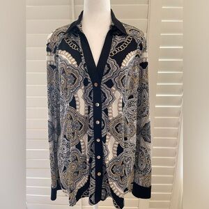 CACHE Ladies Long Sleeve Botton-down Blouse